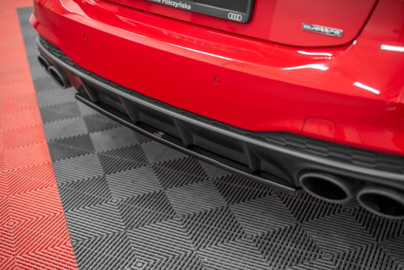 Maxton Mittlerer Diffusor Heck Ansatz für Audi S7 C8 schwarz Hochglanz AU-A7-C8-SLINE-RD1-G