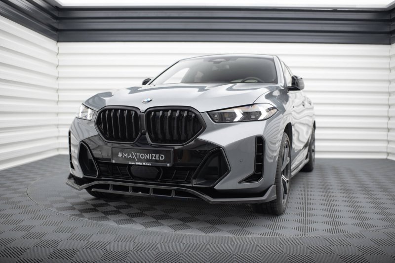 Maxton Front Ansatz V.2 BMW X6 M-Paket G06 Facelift schwarz Hochglanz BM-X6-G06F-MPACK-FD2G+FD2R-G