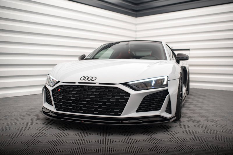 Maxton Front Ansatz V.2 für Audi R8 Mk2 Facelift schwarz Hochglanz AU-R8-2F-FD3G+FD3R-G
