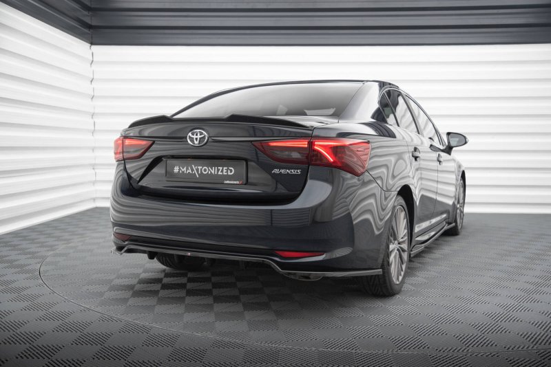 Maxton Spoiler CAP Abrisskante 3D Toyota Avensis Limousine Mk3 Facelift schwarz Hochglanz TO-AV-3F2-S-CAP1-G