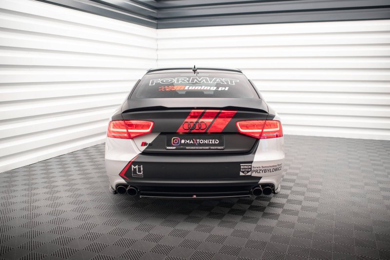 Maxton Mittlerer Diffusor Heck Ansatz für Audi S8 D4 schwarz Hochglanz AU-A8-D4-SLINE-RD1-G