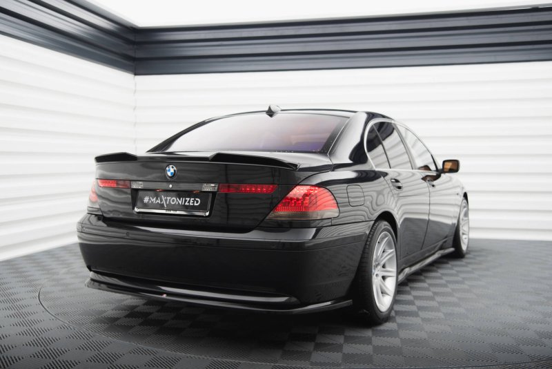 Maxton Spoiler CAP Abrisskante 3D BMW 7 E65 schwarz Hochglanz BM-7-65-CAP1-G
