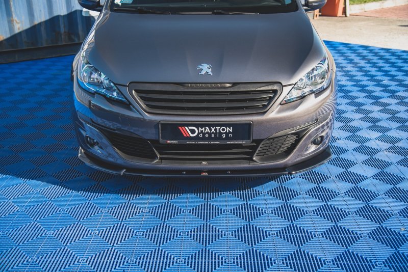Maxton Front Ansatz V.2 für Peugeot 308 Mk2 Facelift schwarz Hochglanz PE-308-2F-FD2-G