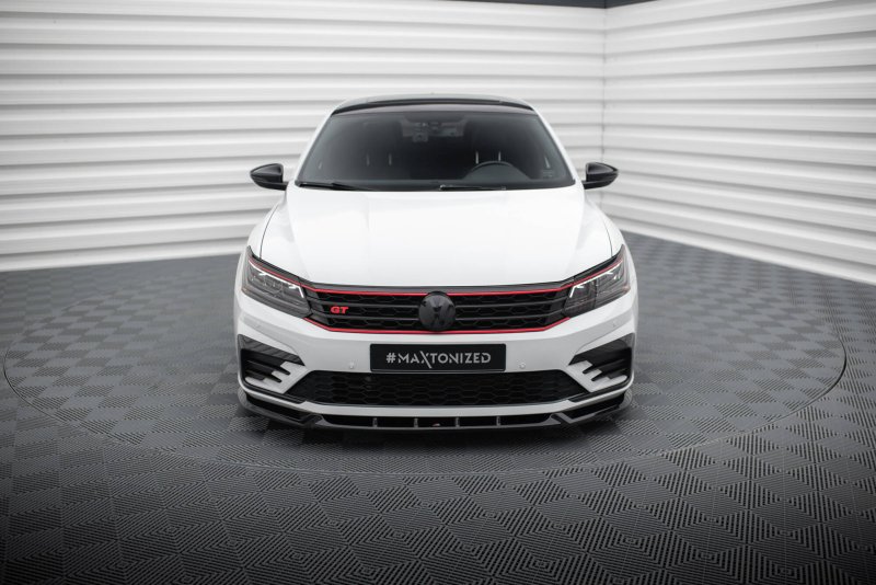 Maxton Front Ansatz V.1 VW Passat GT B8 Facelift USA schwarz Hochglanz VW-PA-B7-GT-FD1-G