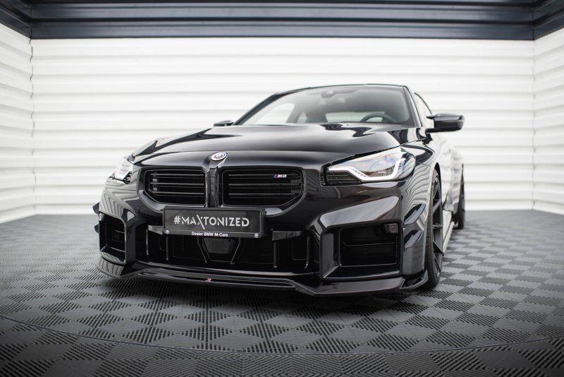 Maxton Front Ansatz V.1 für BMW M2 G87 schwarz Hochglanz BM-M2-G87-FD1-G