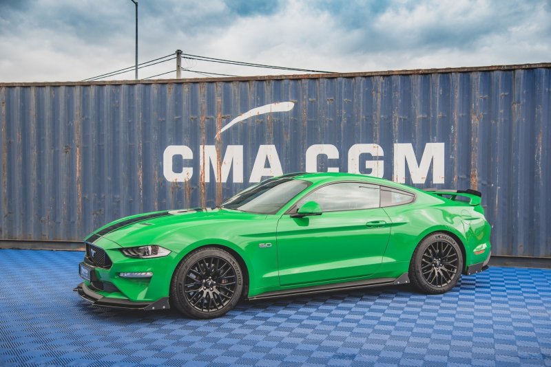 Maxton Seitenschweller Ansatz + Flaps  Ford Mustang GT Mk6 Facelift FO-MU-6F-GT-SD1G+S
