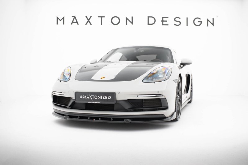 Maxton Front Ansatz V.2 Porsche 718 Cayman GTS 982c schwarz Hochglanz PO-CA-718-GTS-FD2-G