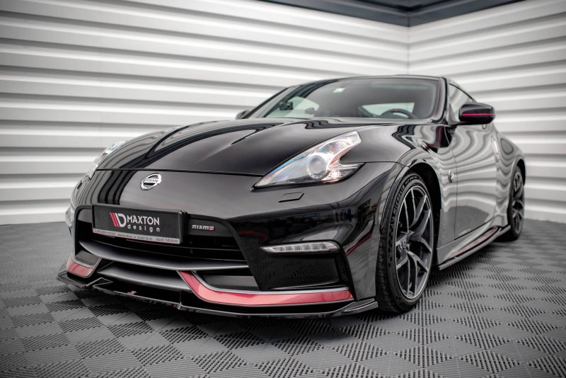 Maxton Front Ansatz V.2 für Nissan 370Z Nismo Facelift schwarz Hochglanz NI-370Z-NISMO-FD2-G