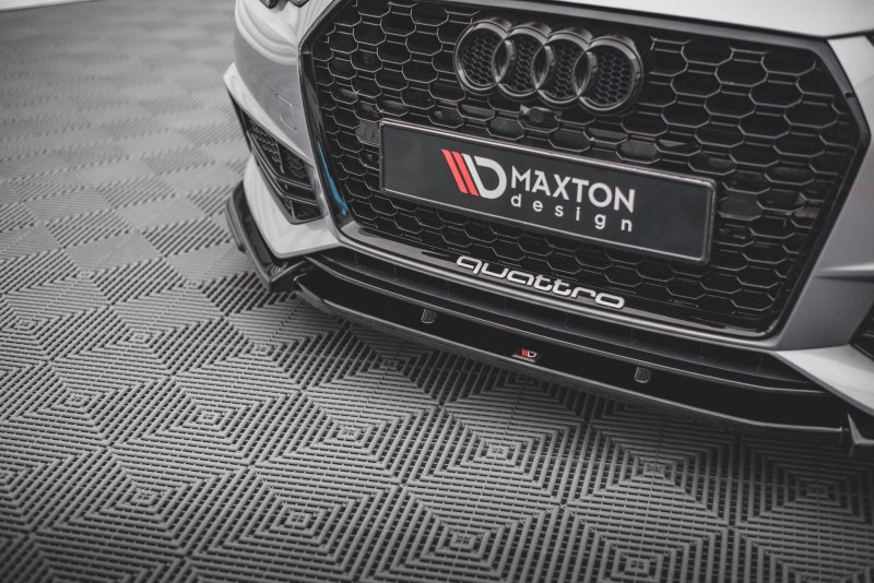 Maxton Front Ansatz V.3 für Audi S4 / A4 S-Line B9 schwarz Hochglanz AU-A4-B9-SLINE-FD3-G