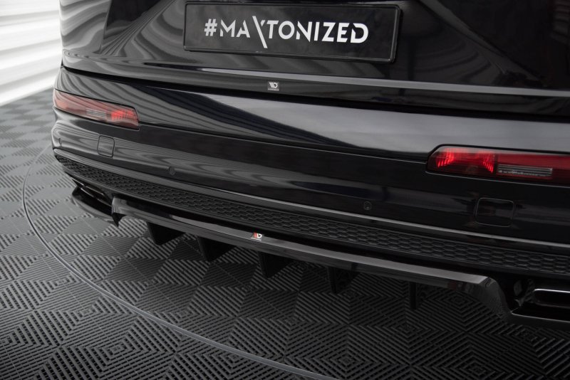Maxton Mittlerer Cup Diffusor Heck Ansatz Audi SQ7 Mk2 schwarz Hochglanz AU-SQ7-2-RD1G+RD2-G