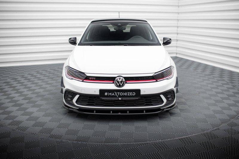 Maxton Front Ansatz V.1 VW Polo AW GTI Facelift schwarz Hochglanz VW-PO-6F-GTI-FD1-G