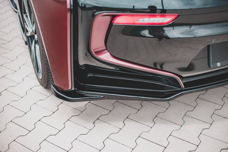 Maxton Mittlerer Diffusor Heck Ansatz für BMW i8 schwarz Hochglanz BM-I8-1-RD1-G