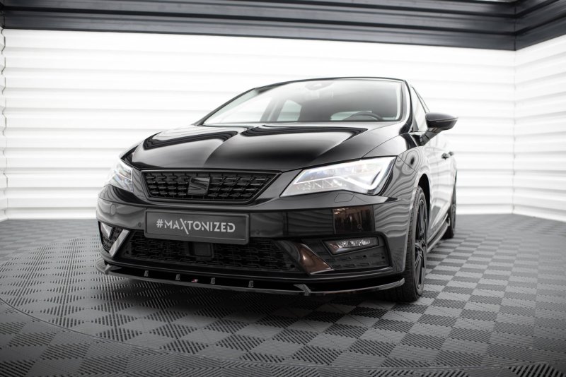 Maxton Front Ansatz V.1 Seat Leon Mk3 Facelift schwarz Hochglanz SE-LE-3F-FD1-G