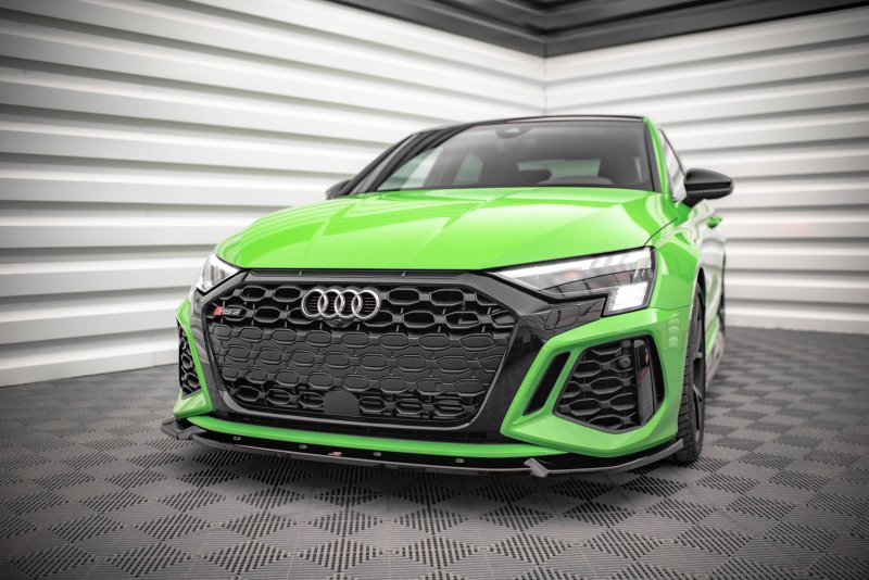Maxton Front Ansatz V.1 für Audi RS3 8Y schwarz Hochglanz AU-RS3-8Y-S-FD1-G
