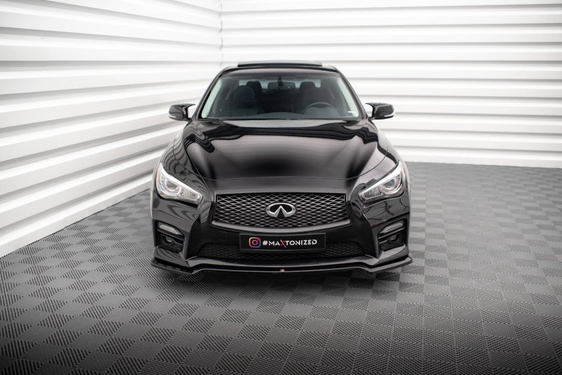 Maxton Front Ansatz V.1 für Infiniti Q50 S Mk1 schwarz Hochglanz IN-Q50S-1-FD1-G