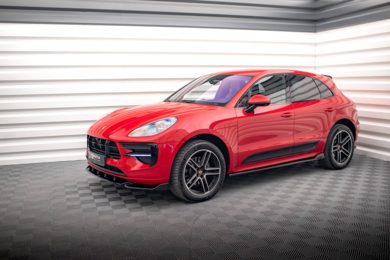 Maxton Seitenschweller Ansatz für Porsche Macan Mk1 Facelift schwarz Hochglanz PO-MA-1F-SD1-G