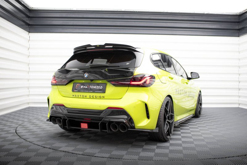 Maxton Street Pro Heck Ansatz Flaps Diffusor V.2 + Flaps V.2 BMW 1er F40 M-Paket / M135i schwarz Hochglanz BM140MPACKCNC-RSD2BRB+RSF2-G