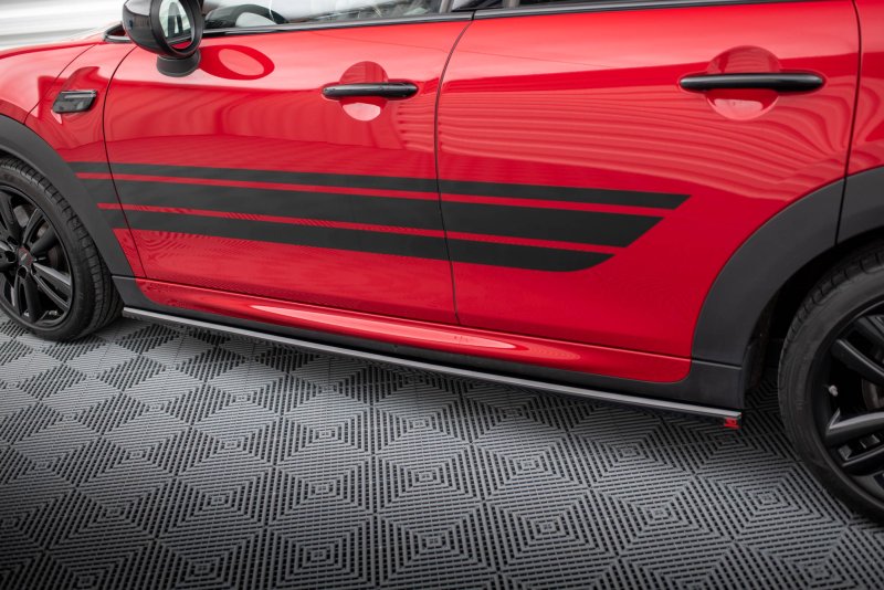 Maxton Seitenschweller Ansatz für Mini Cooper S John Cooper Works F56 Facelift schwarz Hochglanz MC-3F-56-JCW-5D-SD1-G