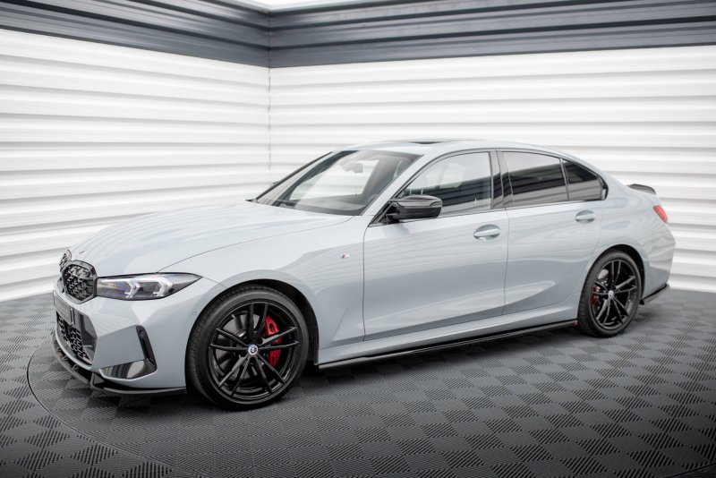 Maxton Seitenschweller Ansatz für BMW 3er M340i / M-Paket G20 / G20 Facelift schwarz Hochglanz BM-3-G20F-MPACK-SD1-G