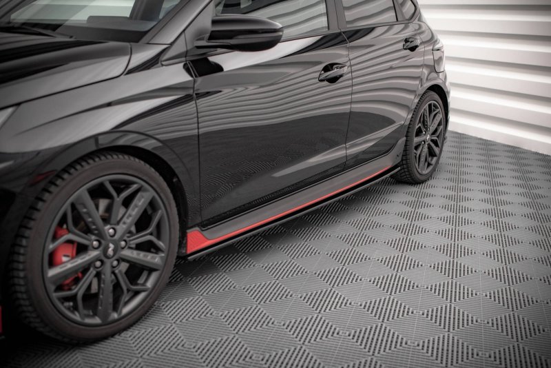 Maxton Seitenschweller Ansatz für Hyundai I20 N Mk3 schwarz Hochglanz HY-I20-3-N-SD1-G