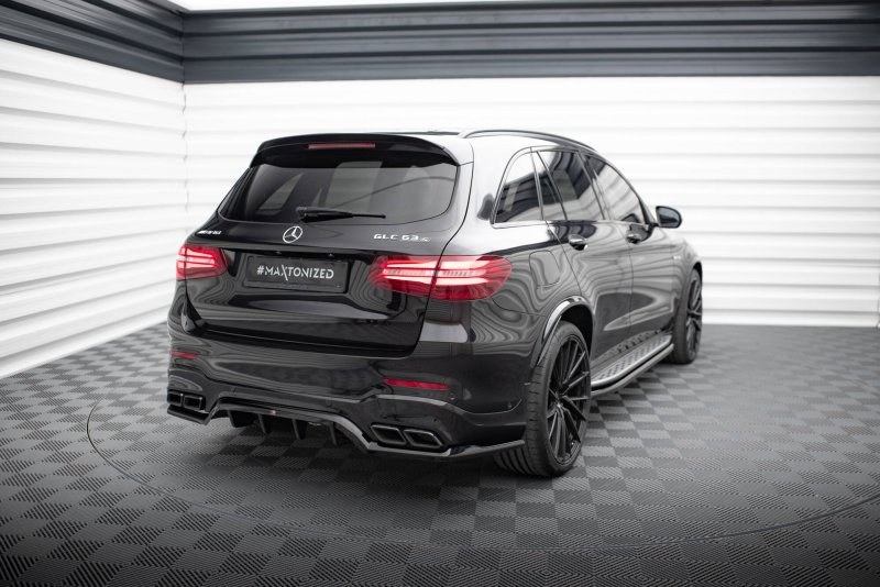 Maxton Mittlerer Cup Diffusor Heck Ansatz V.1 Mercedes-AMG GLC 63 SUV X253 schwarz Hochglanz ME-GLC-X253-63-RD1G+RD2-G