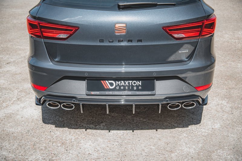 Maxton Heck Ansatz Flaps Diffusor V.2 für Seat Leon Cupra Mk3 FL Sportstourer schwarz Hochglanz SE-LE-3F-CU-ST-RSD2-G