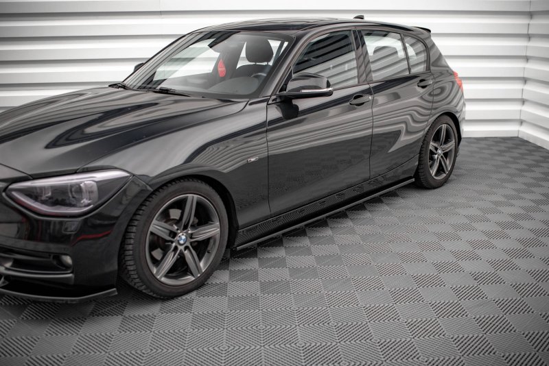 Maxton Seitenschweller Ansatz für BMW 1er F20 schwarz Hochglanz BM-1-F20-SD1-G