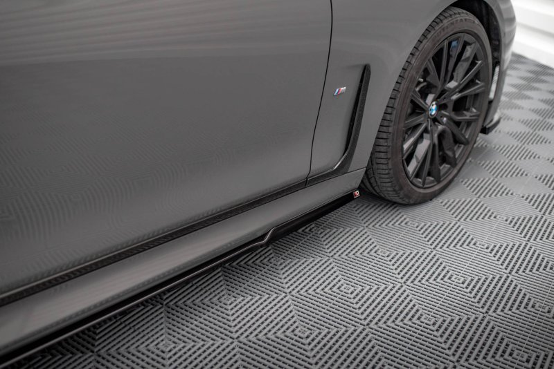 Maxton Seitenschweller Ansatz für BMW 7 M-Paket G11 Facelift schwarz Hochglanz BM-7-11F-MPACK-SD1-G