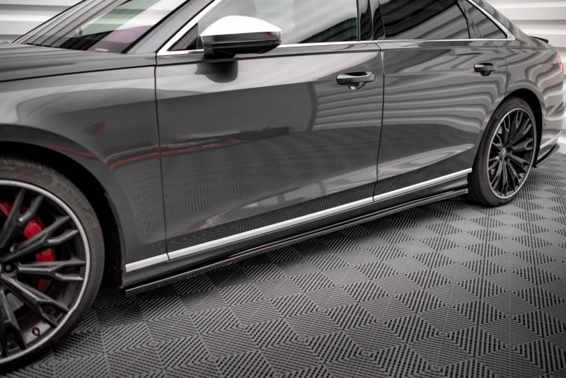 Maxton Seitenschweller Ansatz für Audi S8 / A8 S-Line D5 schwarz Hochglanz AU-S8-D5-SD1-G