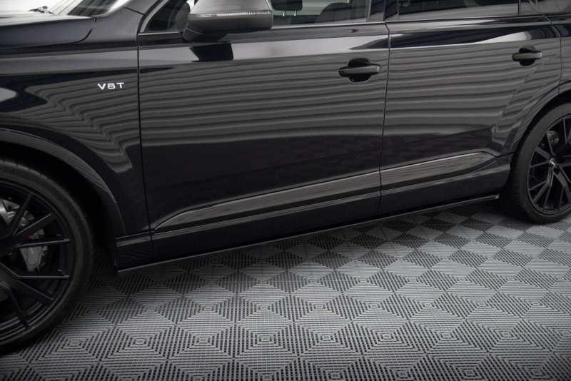 Maxton Seitenschweller Ansatz V.2 Audi SQ7 / Q7 S-Line Mk2 schwarz Hochglanz AU-SQ7-2-SD2-G