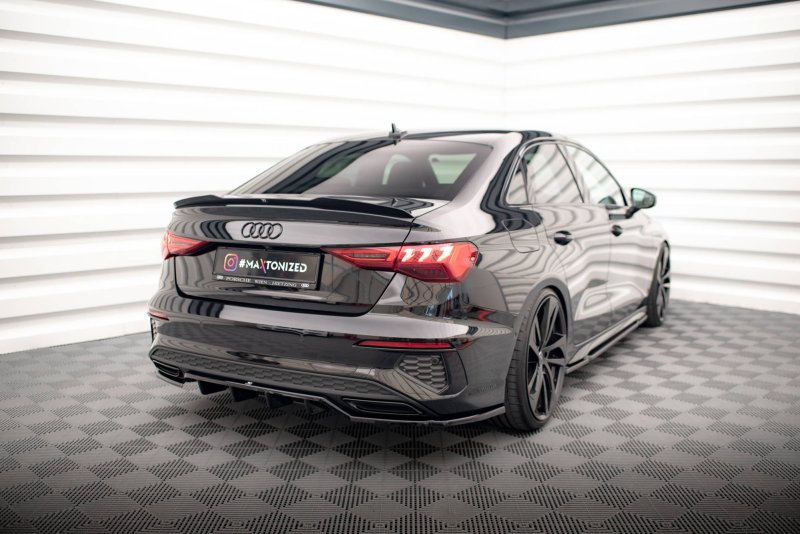 Maxton Spoiler CAP für Audi A3 / A3 S-Line Limousine 8Y schwarz Hochglanz AU-A3-8Y-SLINE-S-CAP1-G
