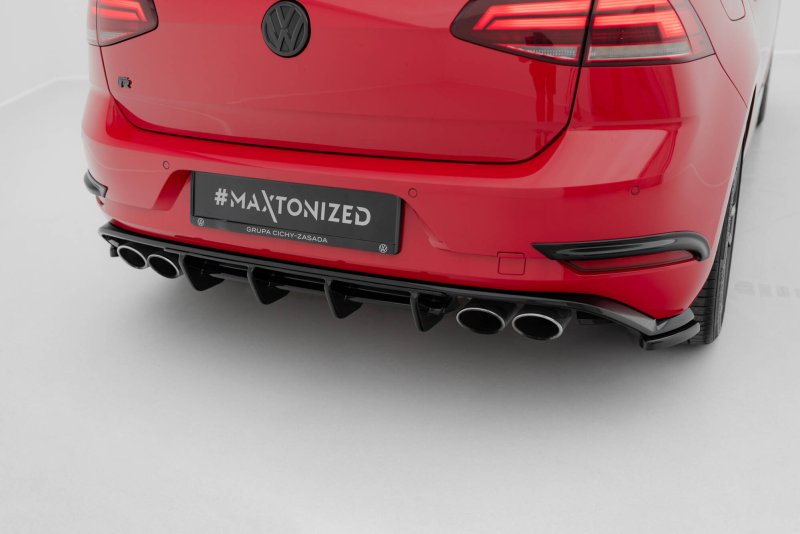 Maxton Diffusor Heck Ansatz VW Golf R Hatchback R Mk7 Facelift schwarz Hochglanz VW-GO-7F-R-RS1-G