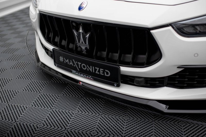 Maxton Front Ansatz V.1 Maserati Ghibli Mk3 Facelift schwarz Hochglanz MA-GH-1F-FD1-G