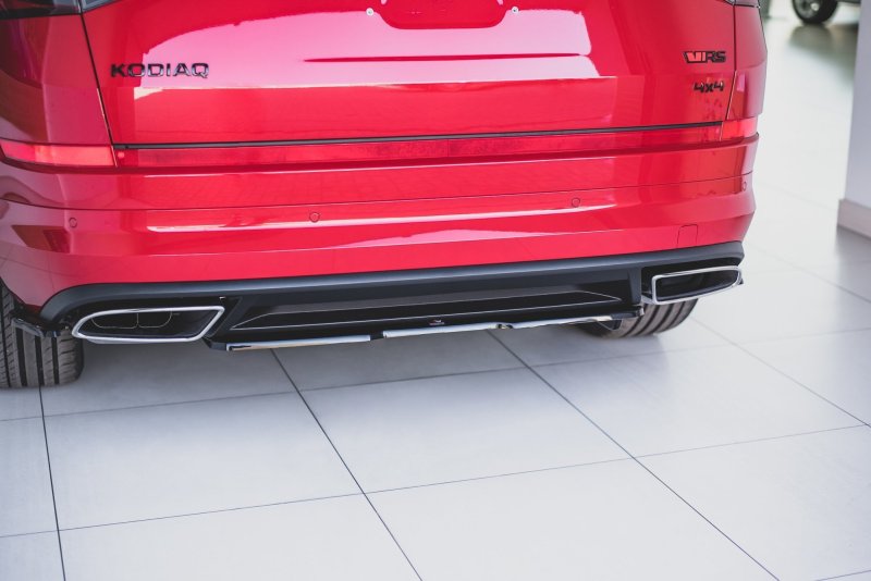 Maxton Mittlerer Diffusor Heck Ansatz für Skoda Kodiaq RS schwarz Hochglanz SK-KO-1-RS-RD1-G