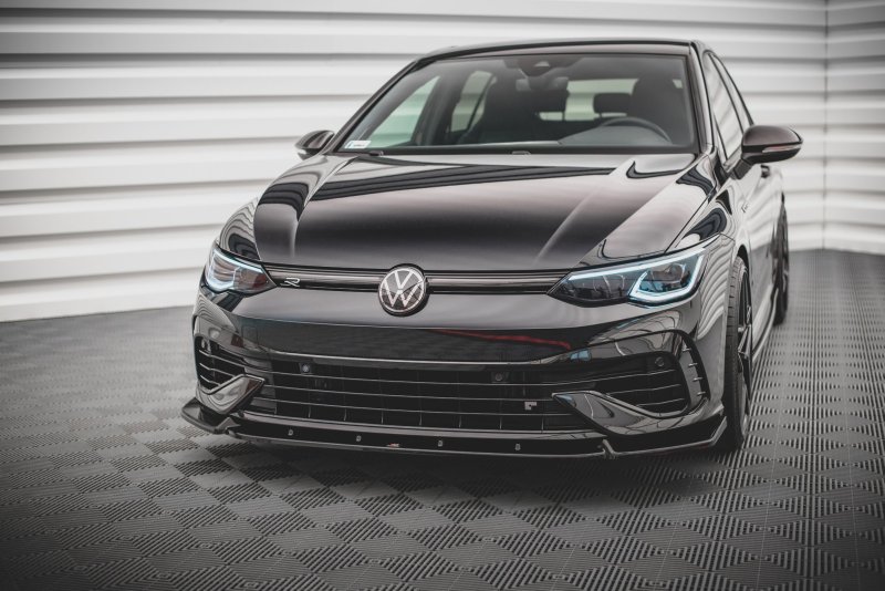 Maxton Front Ansatz V.2 für Volkswagen Golf R Mk8 schwarz Hochglanz VW-GO-8-R-FD2-G