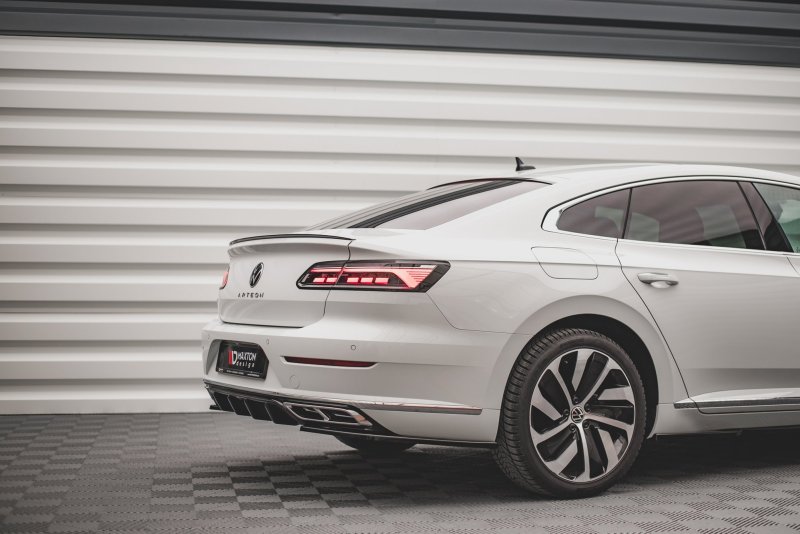 Maxton Heck Ansatz Flaps Diffusor für Volkswagen Arteon R-Line Facelift schwarz Hochglanz VW-AR-1F-RLINE-RSD1-G