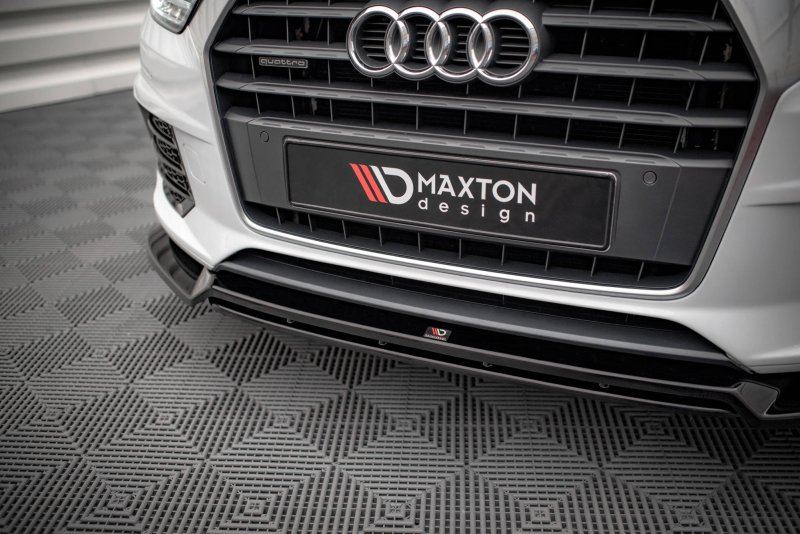 Maxton Front Ansatz V.2 für Audi Q3 8U Facelift schwarz Hochglanz AU-Q3-1F-SLINE-FD2G+FD2R-G