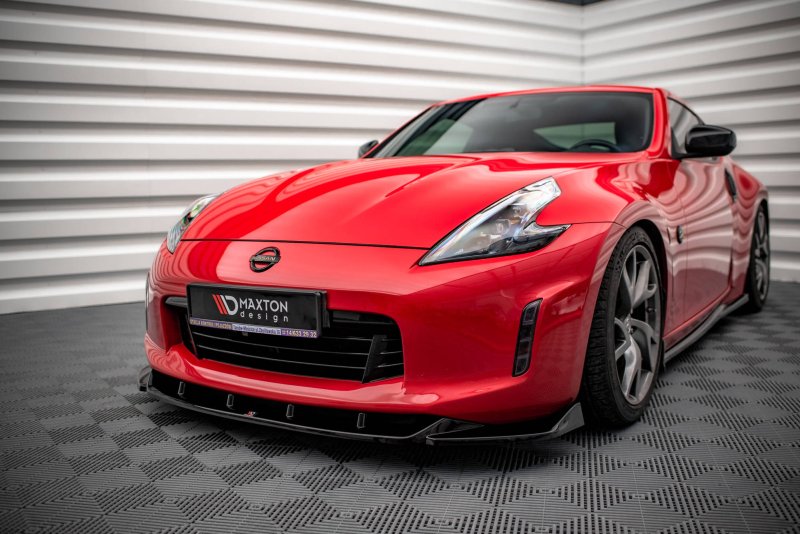 Maxton Front Ansatz V.2 für Nissan 370Z Facelift schwarz Hochglanz NI-370F-FD2-G