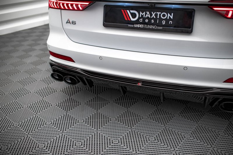 Maxton Diffusor Heck Ansatz + Endschalldampfer Sportauspuff Attrappe Audi A6 S-Line / S6 C8 / C8 Facelift AU-A6-C8-SLINE-RS1G+RS1RG+BLACK