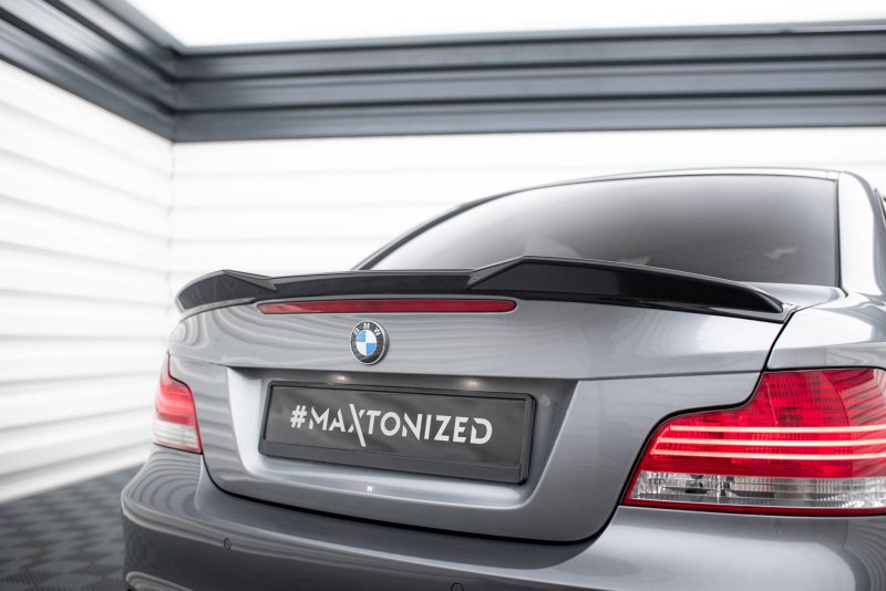 Maxton Spoiler CAP Abrisskante 3D BMW 1er M-Paket E82 schwarz Hochglanz BM-1-82-MPACK-C-CAP3D1-G