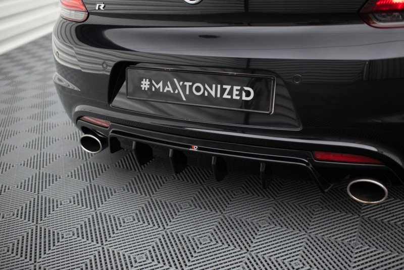 Maxton Diffusor Heck Ansatz V.2 VW Scirocco R Mk3 schwarz Hochglanz VW-SC-3-R-RS2-G