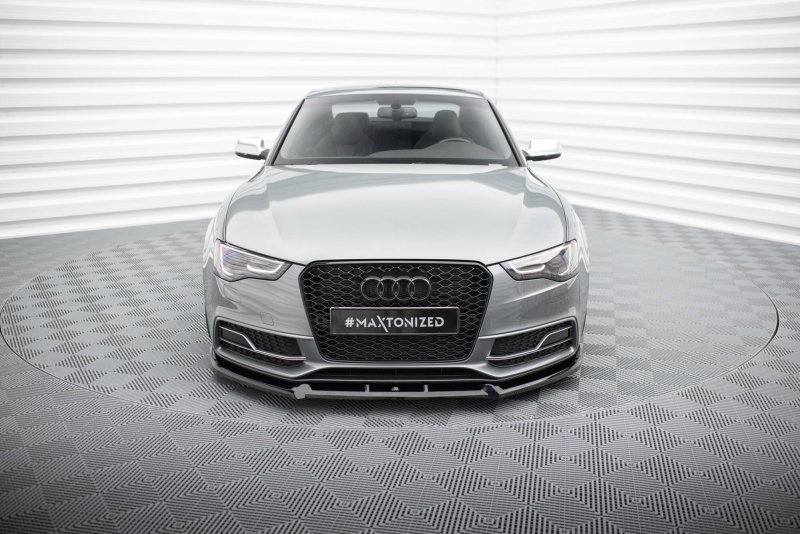 Maxton Front Ansatz V.3 Audi S5 / A5 S-Line Coupe / Sportback 8T Facelift schwarz Hochglanz AU-S5-1F-FD1-G