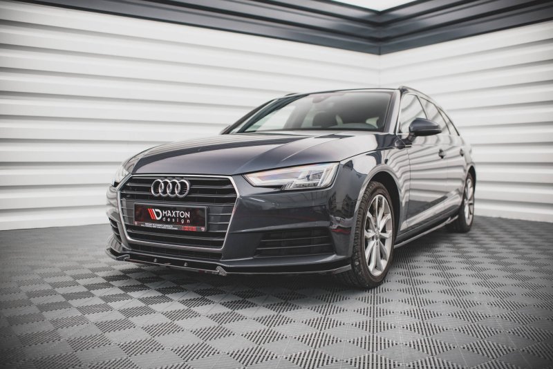 Maxton Front Ansatz V.2 für Audi A4 B9 schwarz Hochglanz AU-A4-B9-FD2-G