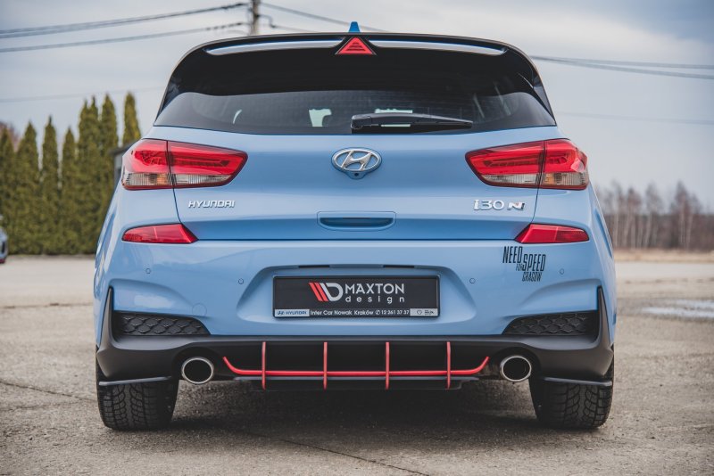 Maxton Racing Heck Ansatz Flaps Diffusor für Hyundai I30 N Mk3 Hatchback HYI303NCNC-RSD2BRB