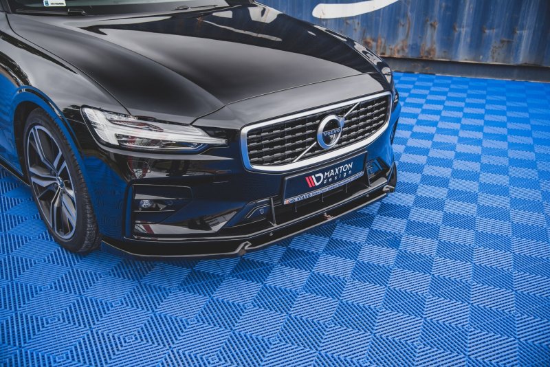 Maxton Front Ansatz V.1 für Volvo S60/V60 R-Design Mk3 schwarz Hochglanz VO-S60-3-RDESIGN-FD1-G