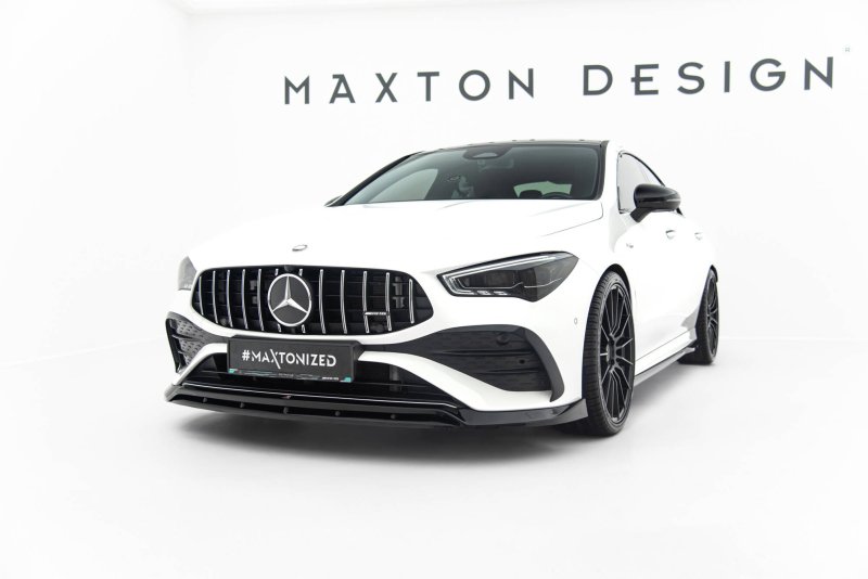 Maxton Front Ansatz Mercedes-AMG CLA 35 Coupe / Shooting Brake C118 Facelift / X118 Facelift schwarz Hochglanz ME-CLA-118F-35-FD1G+FD1R-G