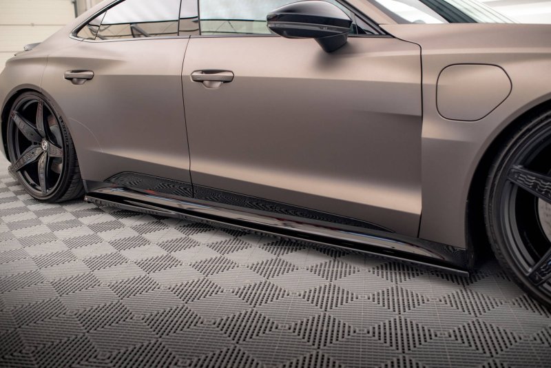Maxton Seitenschweller Ansatz für V.1 für Audi e-Tron GT / RS GT Mk1 schwarz Hochglanz AU-ETRON-1-RS-SD1-G