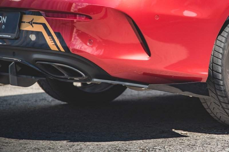 Maxton Racing Heck Ansatz Flaps Diffusor +Flaps für Mercedes-AMG C43 Coupe C205 schwarz Hochglanz MEC20543AMGCNC-RSD1B+RSF1-G
