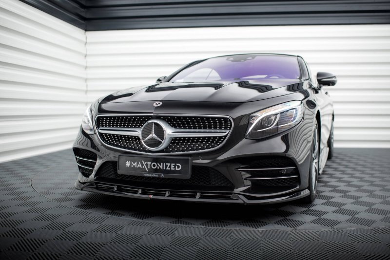 Preview: Maxton Front Ansatz V.2 Mercedes-Benz S Coupe AMG-Line C217 Facelift schwarz Hochglanz ME-S-C217-AMGLINE-C-FD2-G