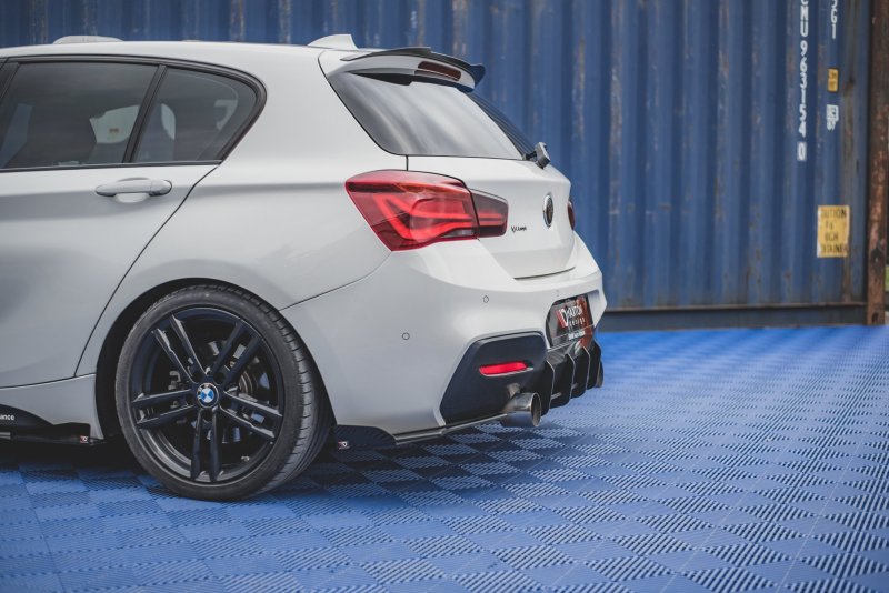 Maxton Racing Heck Ansatz Flaps Diffusor V.2 +Flaps für BMW 1er F20 M140i  schwarz Hochglanz BM1F20FMCNC-RSD2B+RSF1-G